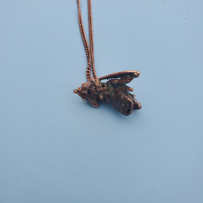 Copper Bee Necklace Metal Bee Necklace Copper Electroformed Real Insect Jewelry Carpenter Bee Necklace Real Bug Necklace Science Teacher