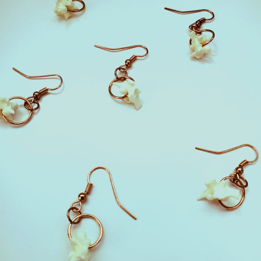 Snake Bone Earrings Copper Bone Dangle Earrings Oddity Jewelry Ball Python Vertebrae Snake Charm Earring